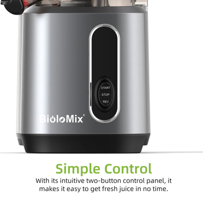 Cold Press Juicer with Wide Feed Chute – 200W Slow Masticating Juice Extractor - stirhaus