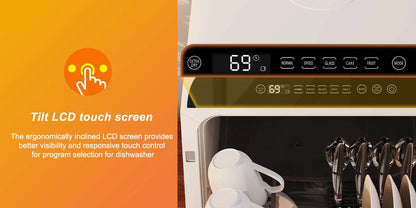 Portable Countertop Dishwasher – 6 Wash Programs, Dual Water Supply, Auto Drying, Compact for Kitchen, RV, Apartment - stirhaus