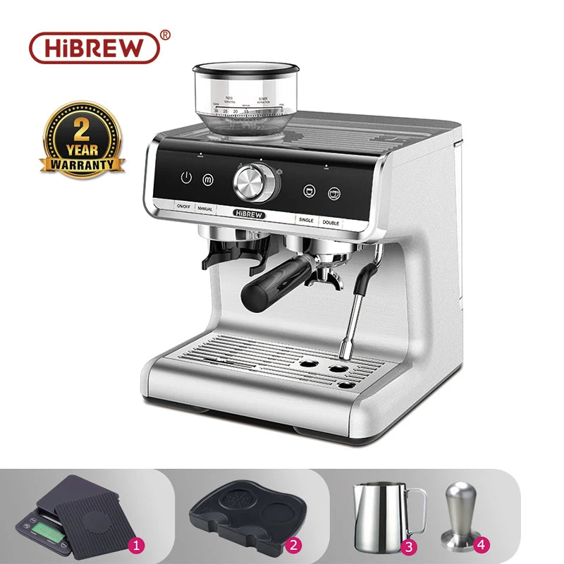20-Bar Commercial Espresso Machine with Grinder & Barista Kit – Professional Coffee Maker - stirhaus