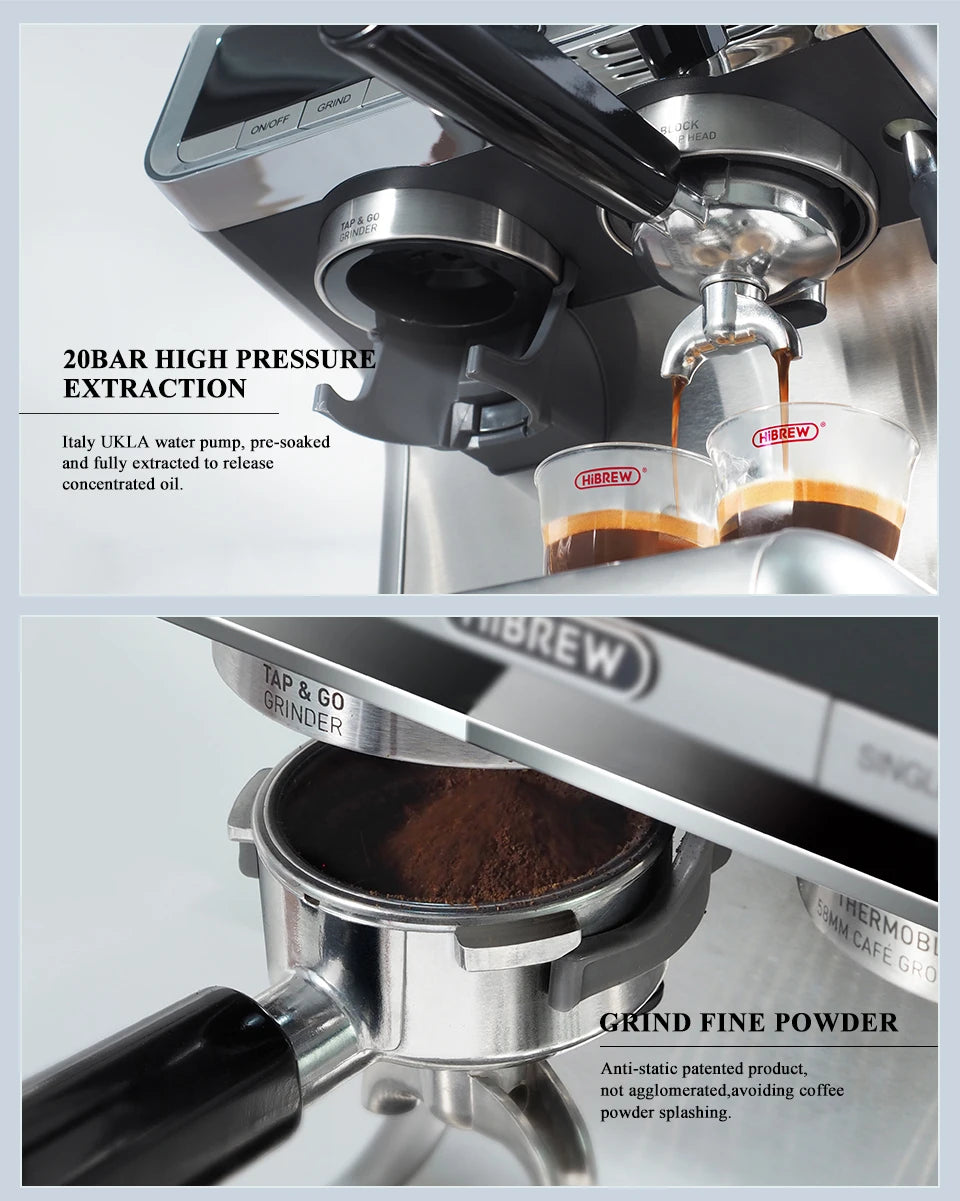 20-Bar Commercial Espresso Machine with Grinder & Barista Kit – Professional Coffee Maker - stirhaus