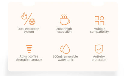 5-in-1 Multi Capsule Coffee Machine – 20 Bar Pressure, Hot & Cold Brew - stirhaus