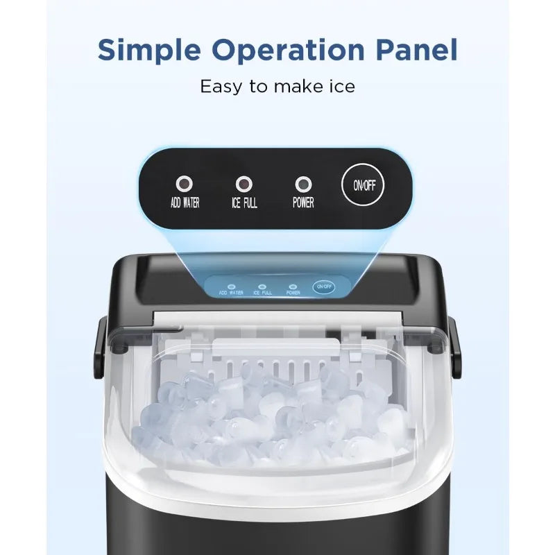 Portable Countertop Ice Maker – 26 lbs/Day Bullet Ice Machine with Self-Cleaning - stirhaus