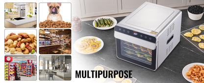 6-Tray Stainless Steel Food Dehydrator – 700W Electric Dryer with Timer & Temperature Control - stirhaus