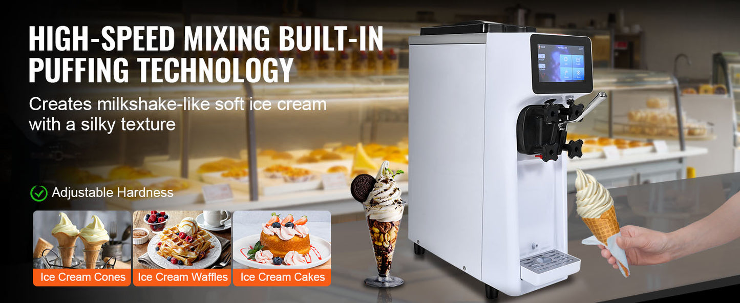 Commercial Soft Serve Ice Cream Machine – Single Flavor Countertop Maker with Touch Screen & Auto Clean - stirhaus