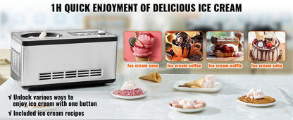 2-Quart Automatic Ice Cream Maker with Built-In Compressor – Frozen Yogurt & Sorbet Machine - stirhaus