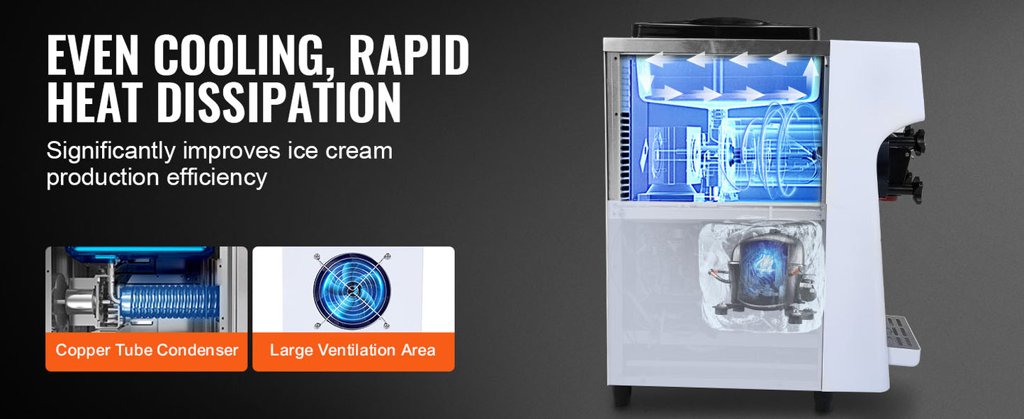 Commercial Soft Serve Ice Cream Machine – Single Flavor Countertop Maker with Touch Screen & Auto Clean - stirhaus
