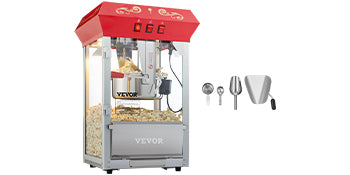 Electric Popcorn Maker – 8oz & 12oz Commercial Popper Machine with SUS304 Heating Tube, Scoop & Spoon - stirhaus