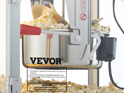 Electric Popcorn Maker – 8oz & 12oz Commercial Popper Machine with SUS304 Heating Tube, Scoop & Spoon - stirhaus